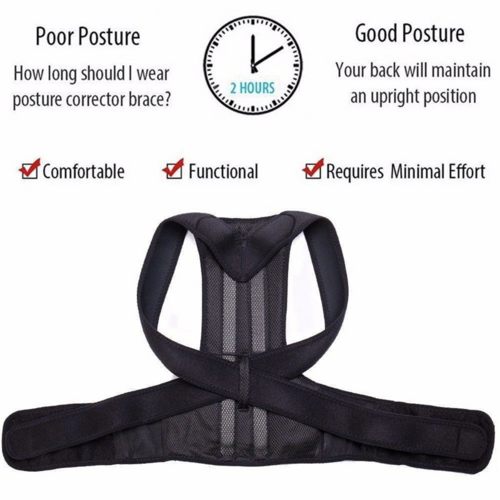 Adjustable Posture Corrector Low Back Support Shoulder Brace Belt for Stable Pose
